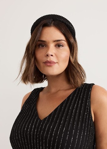 Phase Eight Black Embellished Hats Black Australia | LJ6428053